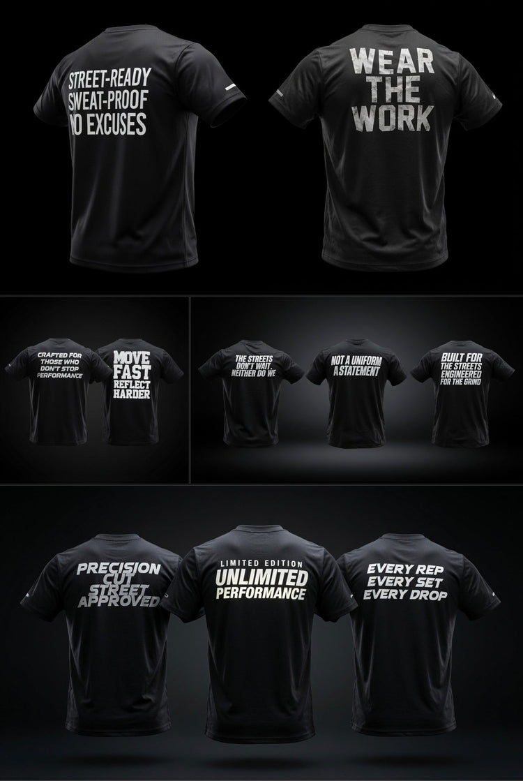 KineryX Reflective Series Drop 01 Tees — high-visibility graphic tees with reflective detailing