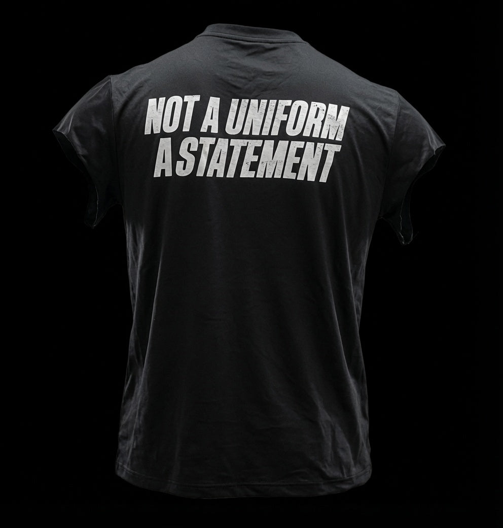 Not A Uniform. A Statement Tee — Reflective Drop-Shoulder